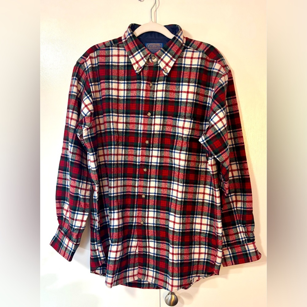 Vintage Pendleton Wool Shirt Mens Medium EUC Dress MacDuff Tartan Plaid USA